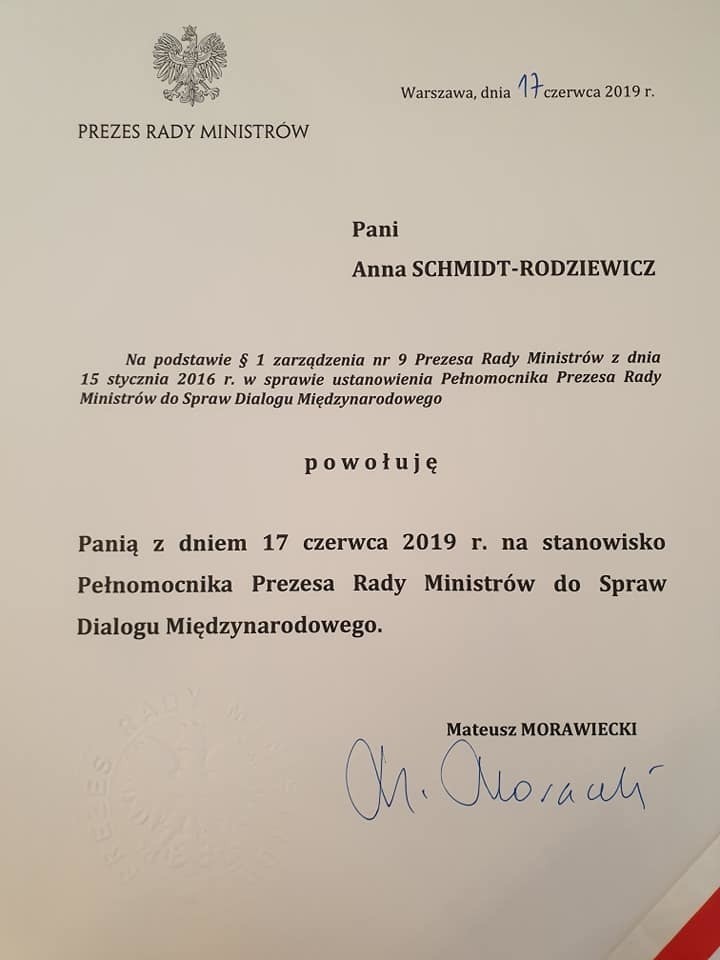 Anna Schmidt-Rodziewicz, nowy pełnomocnik premiera do spraw...