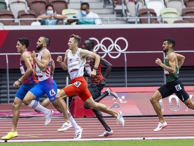 Mateusz Borkowski podczas biegu na Igrzyskach Olimpijskich.