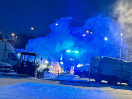 Pożar busa w Choroszczy
