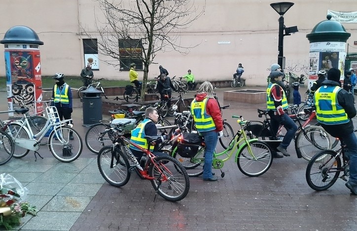 W marcowym happeningu wzięło udział niewielu rowerzystów.
