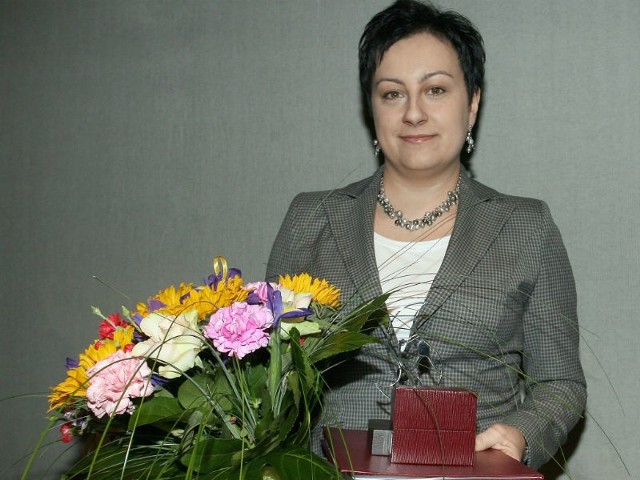 Agnieszka Kozubek-Bespalenko, prezes firmy LERG, podczas gali Kobieta Przedsiębiorcza 2011.