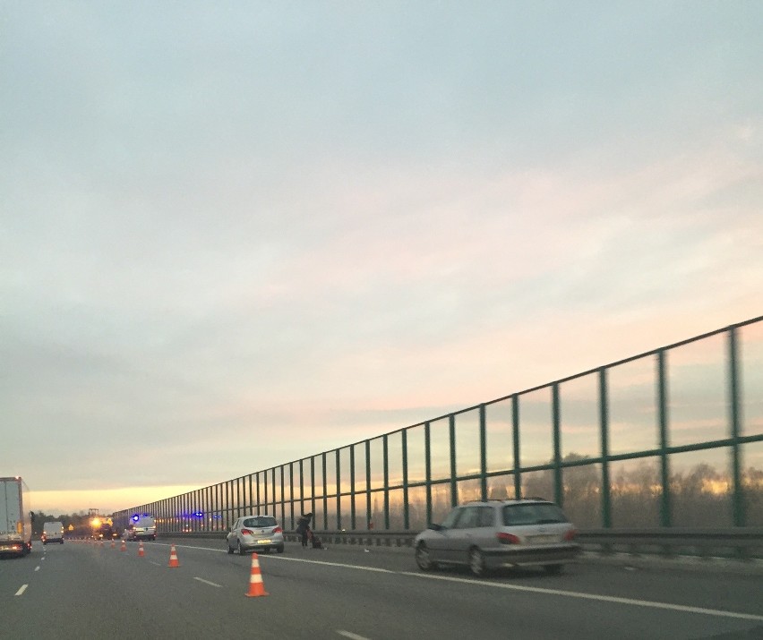 Karambol na autostradzie A1 na wysokości Knurowa