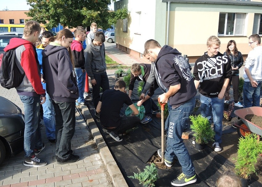 Sadzenie drzewek - ZSOiT w Miastku