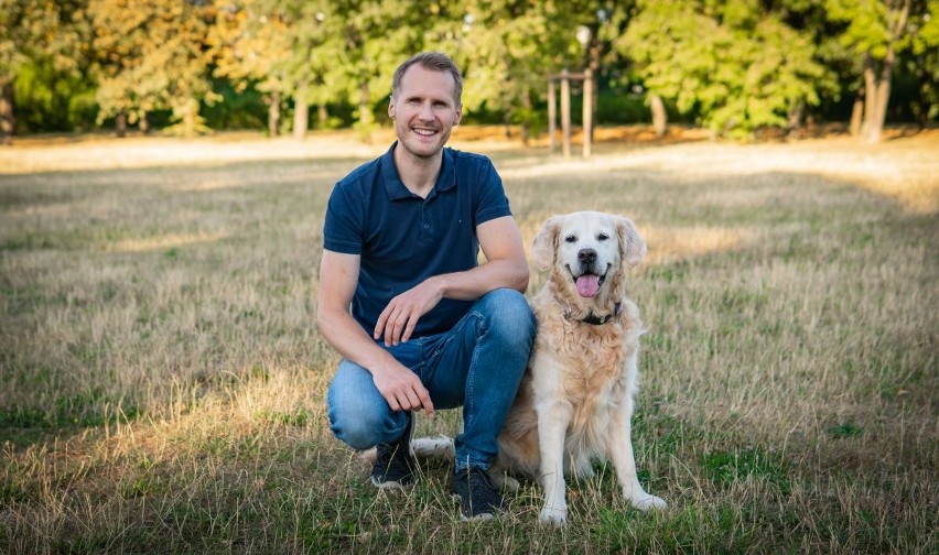 Michał Wojewoda ze swoim pupilem.