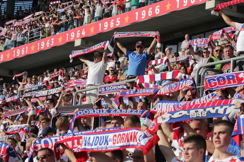 26.07.2019. Kibice na meczu Górnik Zabrze - Zagłębie Lubin....