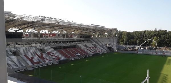 Stadion ŁKS coraz piękniejszy. Zobacz najnowsze ZDJĘCIA z drona