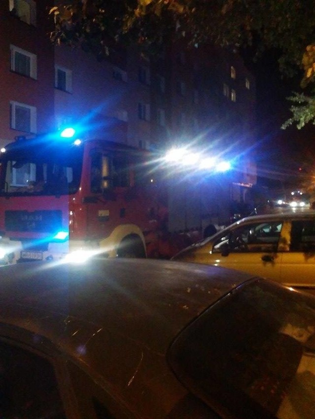 Pożar w bloku na Zamłyniu w Radomiu.