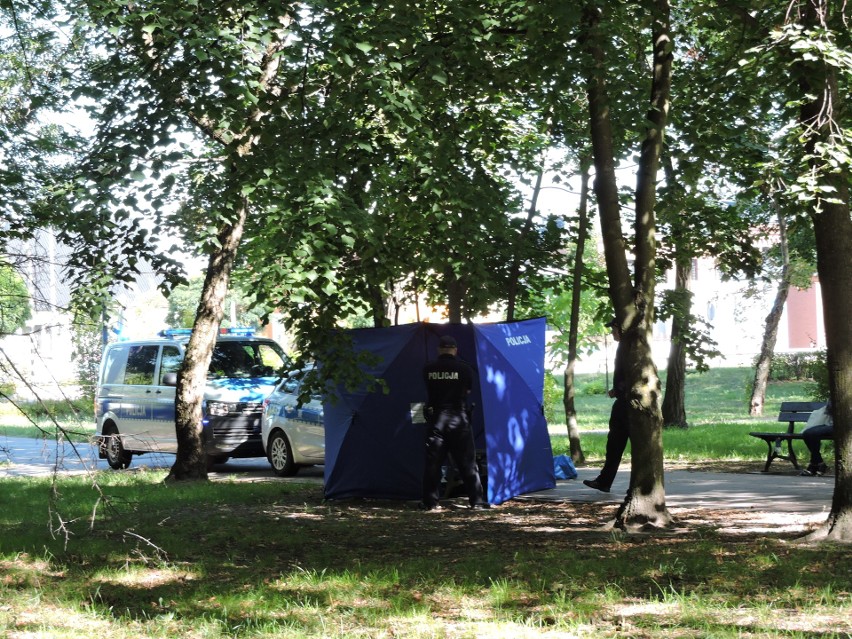 Ostrołęka. W parku znaleziono zwłoki mężczyzny. Na miejscu pracuje policja