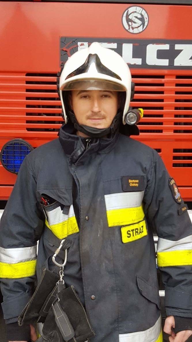 Bartosz Oleksy, strażak ratownik, OSP "Racula" w Zielonej...