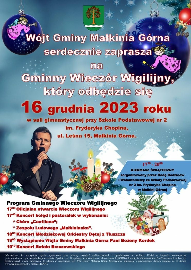W sobotę, 16 grudnia w Małkini Górnej odbędzie się Gminny...