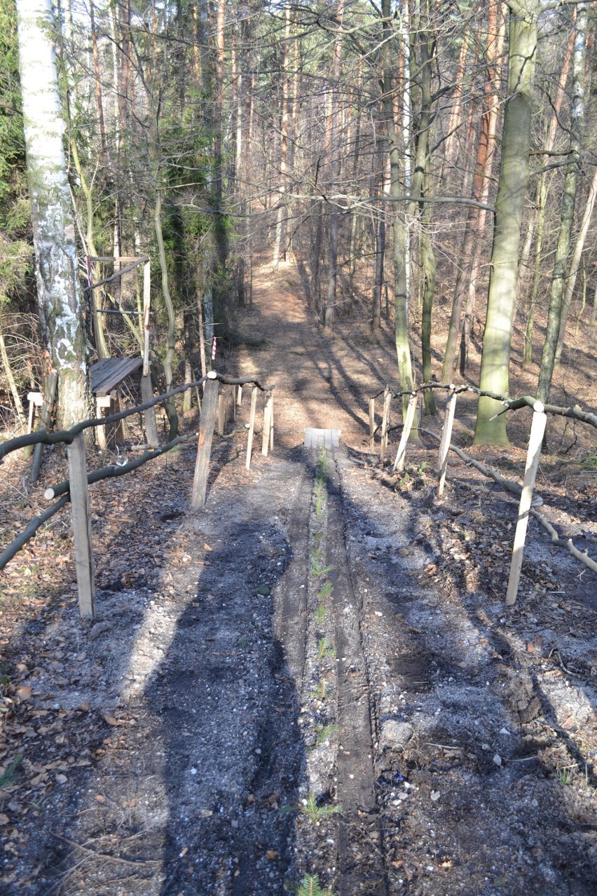 8 metrów - to rekord skoczni. Na zdjęciu Krzysiek Łanowy,...