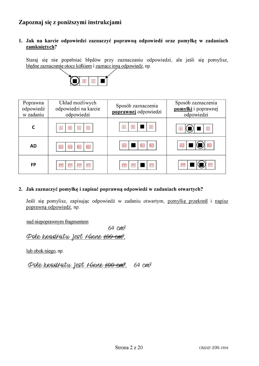 EGZAMIN ÓSMOKLASISTY. Matematyka (ARKUSZE CKE). Odpowiedzi i rozwiązania zadań znajdziesz tutaj po egzaminie ósmoklaisty