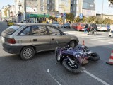 Zderzenie motocykla z samochodem osobowym w Przemyślu