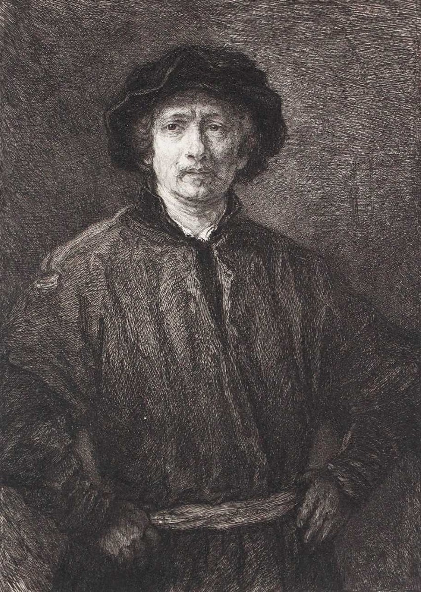 Miedzioryt Williama Ungera przedstawiający Rembrandta można...