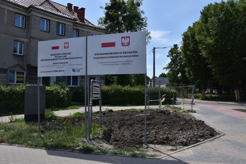 Trwa przebudowa ul. Nowowiejskiego w Malborku