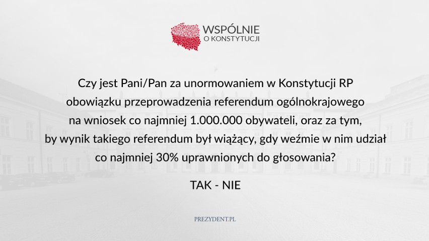 Czy jest Pani/Pan za unormowaniem w Konstytucji RP obowiązku...