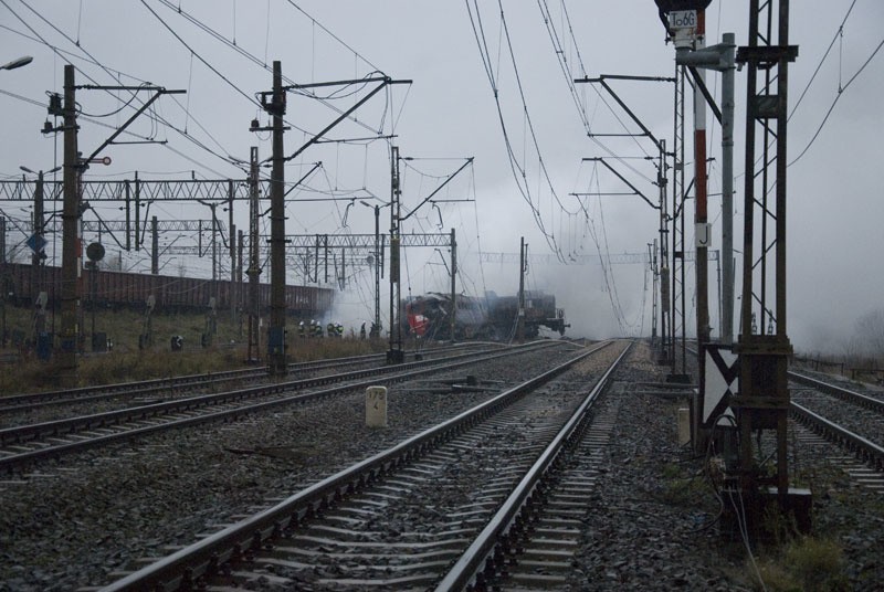 Pozar po zderzeniu pociągów
Pozar po zderzeniu pociągów