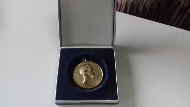 Medal dla Ludwika Geyera od cara Mikołaja I za rozwój przemysłu w Łodzi.