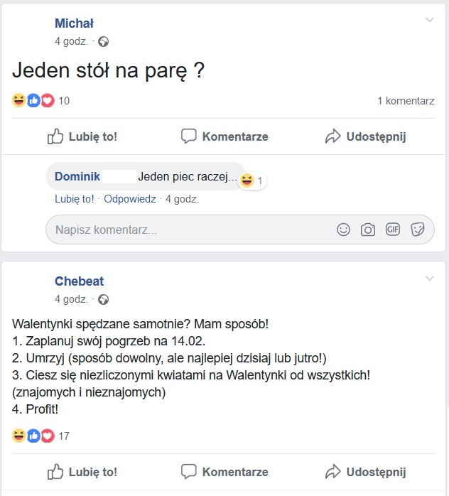 Zakład pogrzebowy z Bytomia organizuje walentynki. Zobaczcie komentarze internautów!