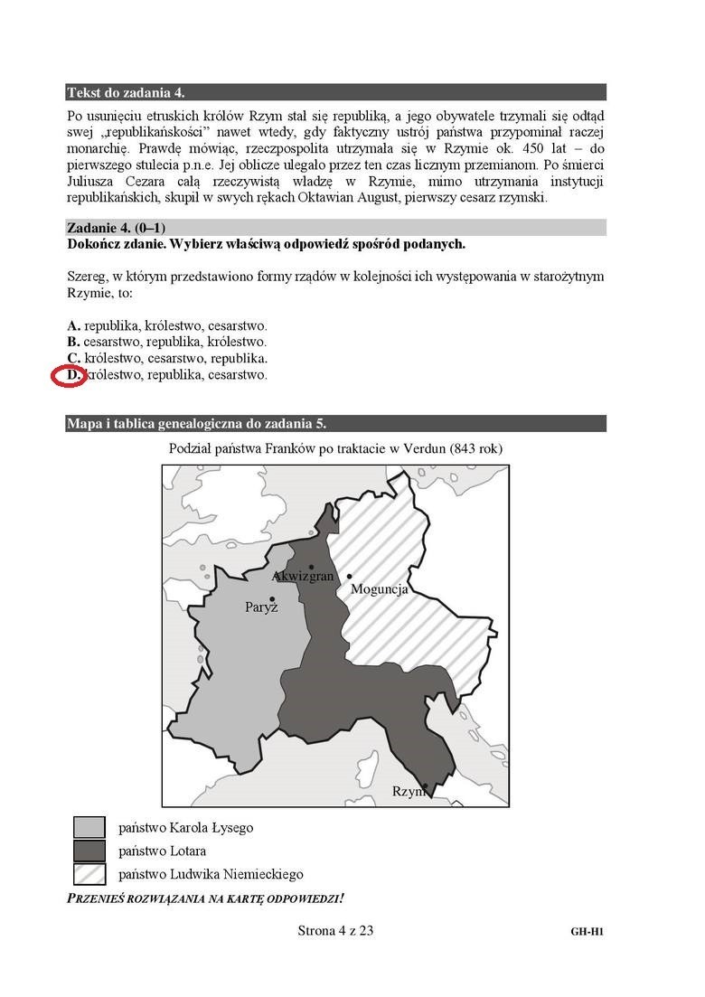 Egzamin gimnazjalny 2017. HISTORIA i WOS - część humanistyczna [ARKUSZE, ODPOWIEDZI]