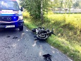 Ryglice. Wypadek motocykla z samochodem osobowym. Ranny motocyklista