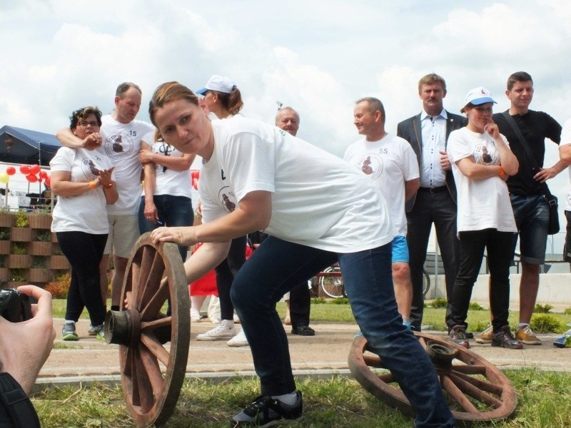 Jedną z konkurencji turnieju sołtysów było toczenie koła od...