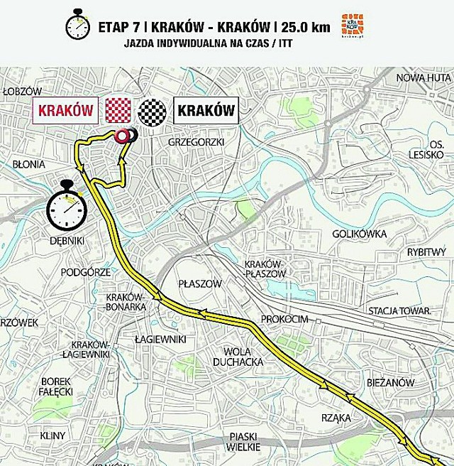 Tak ma przebiegać dzisiejsza trasa wyścigu ulicami Krakowa