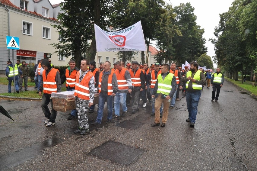 Protest drwali w Szczecinku