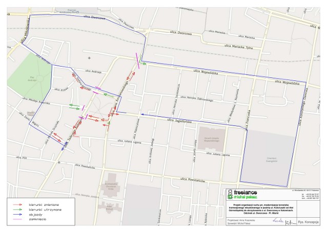 Mapka objazdów w Katowicach