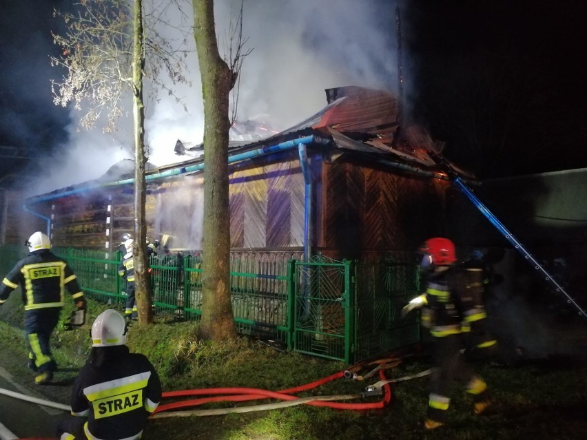 Pożar budynku mieszkalno-gospodarczego w Czerwiennem