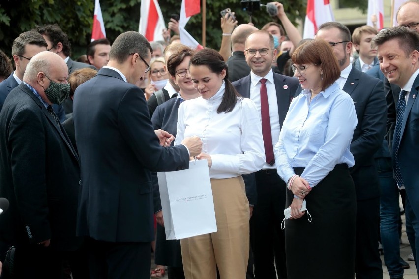 Spotkanie premiera Morawieckiego ze Swiatłaną Cichanouską w...