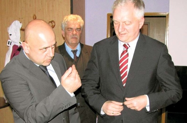 Jarosław Gowin (z prawej), to jedyny do tej pory lider partii, który wsparł suwalskich kandydatów