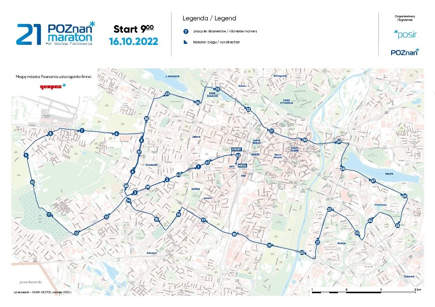 Tak wygląda trasa 21. Poznań Maratonu, który wraca na ulicę...