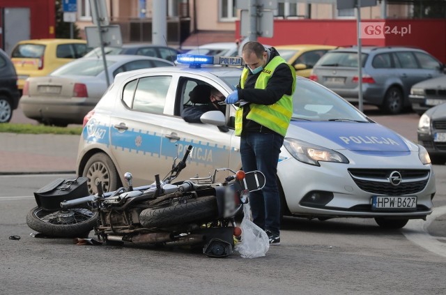 Wypadek motocyklisty w Warzymicach - 23.11.2020