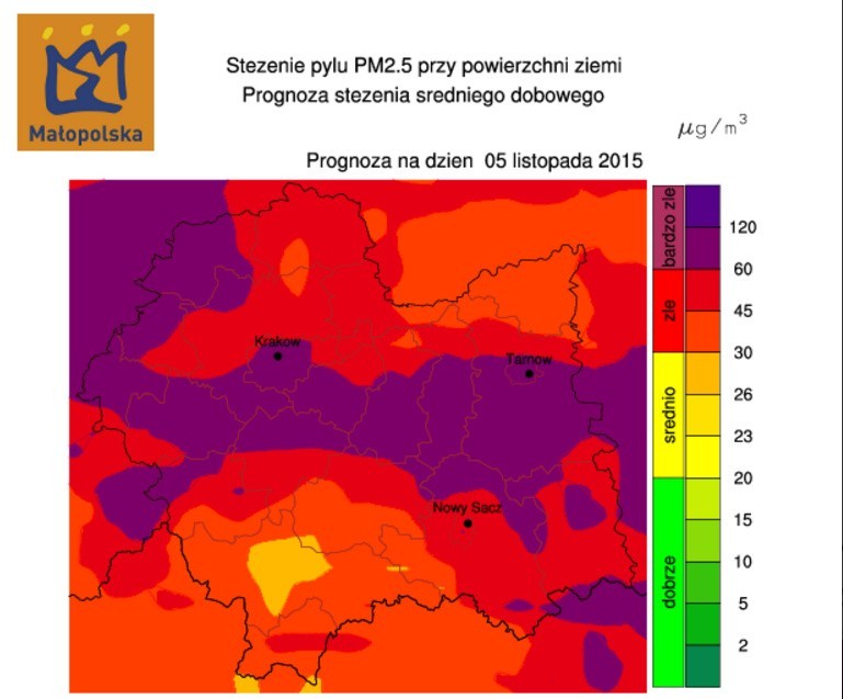 Fatalny stan powietrza w Krakowie. Normy wielokrotnie przekroczone