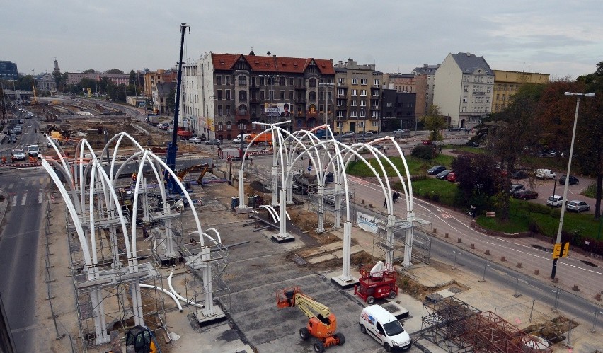 Budowa przystanku Piotrkowska Centrum - październik 2014 r.