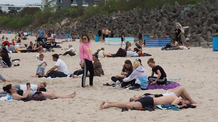 Plaża w Mielnie w niedzielę.