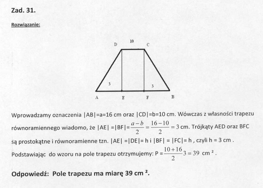 Matura próbna OPERON 2011 z matematyki - odpowiedzi