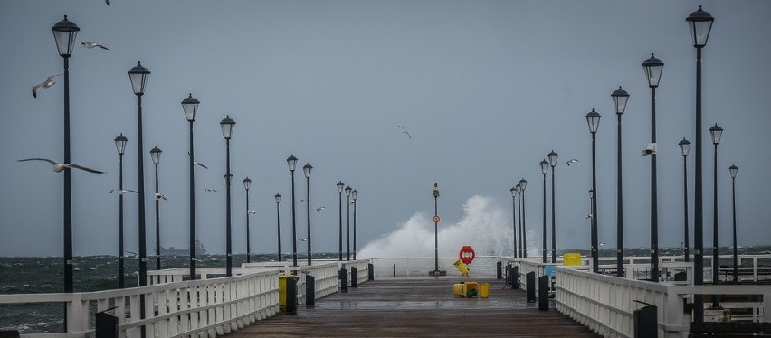 Wichura na Pomorzu. Plaża w Brzeźnie