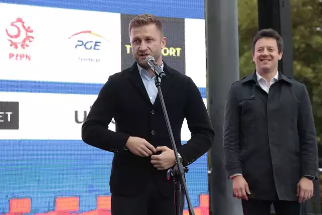 Jakub Błaszczykowski podczas uroczystości w Alei Gwiazd