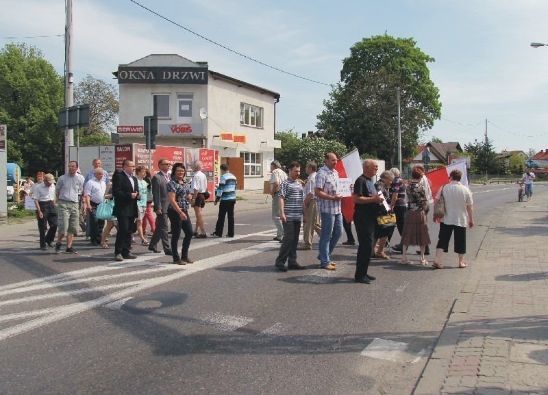 We wczorajszej blokadzie uczestniczyli zastępca burmistrza...