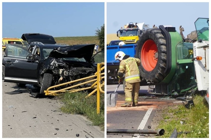 Zderzenie Porsche z ciągnikiem