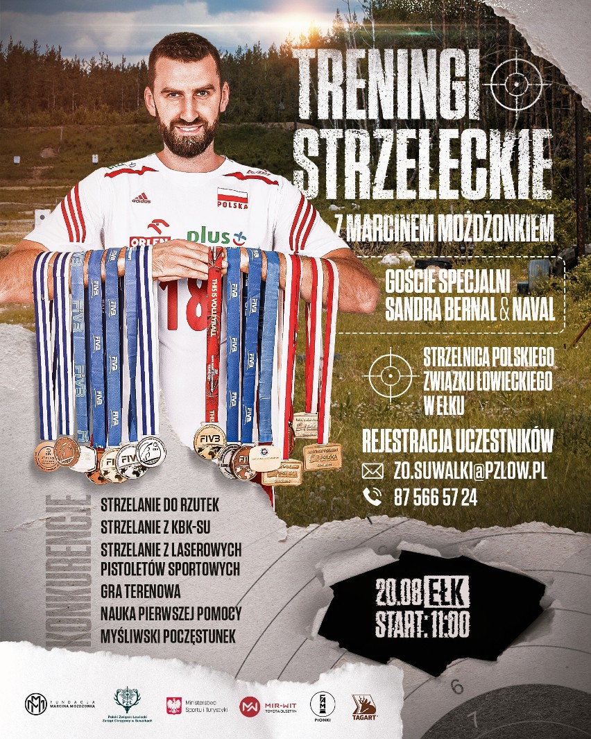 Trening strzelecki z mistrzem świata Marcinem Możdżonkiem w Ełku