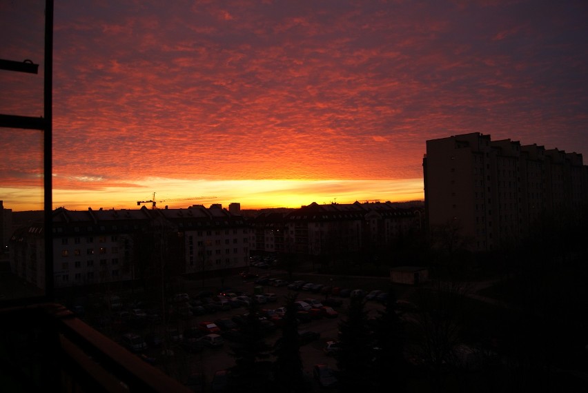 Piękny zachód słońca w Lublinie