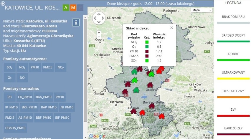 Jakość powietrza w woj. śląskim monitoruje wiele stacji...