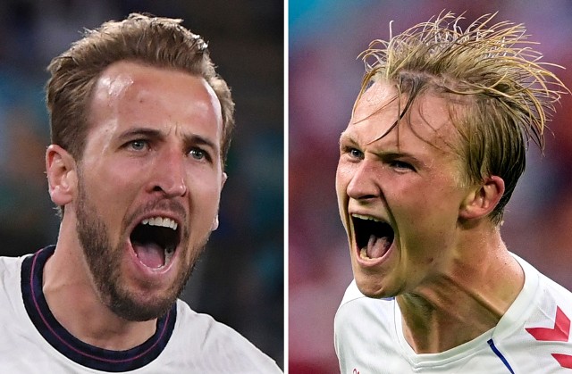 Harry Kane i Kasper Dolberg to czołowi strzelcy Anglii i Danii. Czy dziś strzelą gole w trakcie meczu 1/2 finału na Wembley?