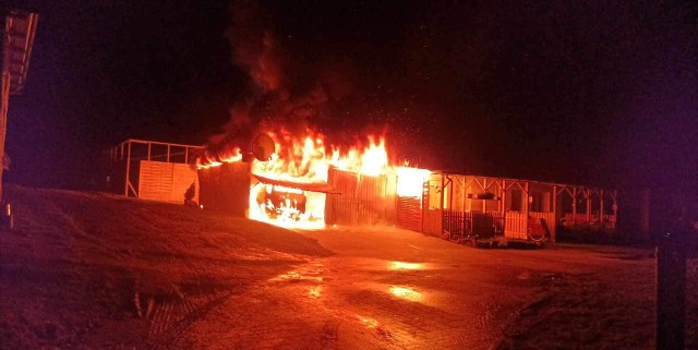 Do pożaru w miejscowości Cieszyno w pow. drawskim doszło w sobotę w nocy