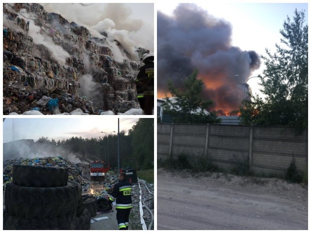 Pożar sortowni śmieci w Studziankach. Kłęby czarnego dymu pojawiły się nad miejscowością dzisiaj wieczorem. Na miejsce wysłano kilkanaście zastępów straży.