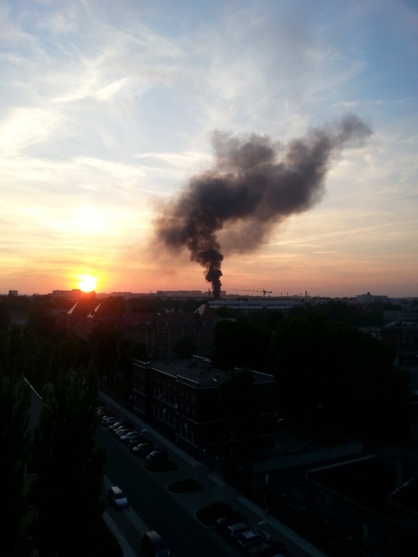 Pożar w centrum Szczecina