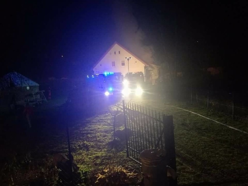 Pożar domu w Wyszonowicach